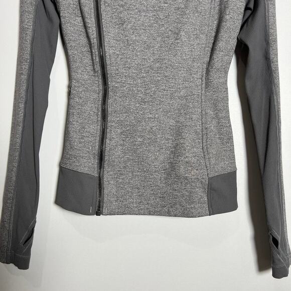 Lululemon Bhakti Yoga Jacket SIZE 4 Gray Full Zip Sweatshirt Thumbhole Pockets - Picture 11 of 13